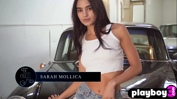 Beautiful Latin teen Sarah Mollica showing of her body after striptease
