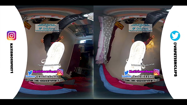 [VR180 - 3D]  Trailer Giantess girl shows her stinky socks and sweaty Adidas shoes