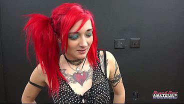 Petite Inked Redhead Jackie Sloppy Rimjob Passionate Ass Licking Heat!