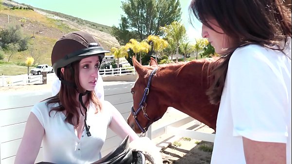 Download Video - Juicy young crunchies Ally Evans&comma; Kara Price enjoy their lessons at Lesbian Riding School