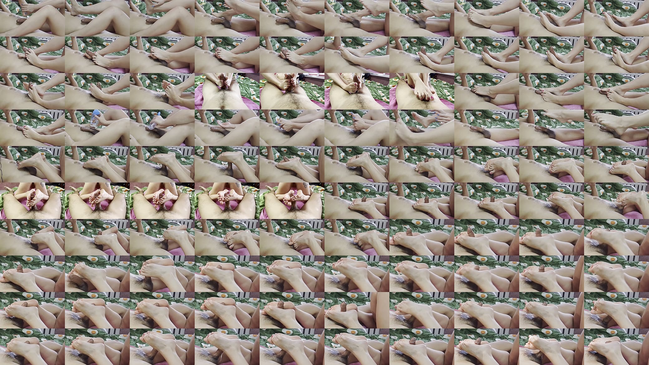 Footjob. A lot of sperm from the skillful touches of her tender feet 预览图