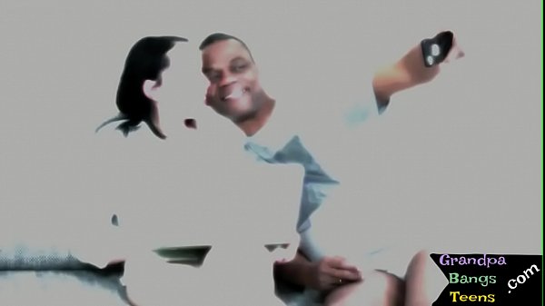 Wet pussied teen in interracial oldie fuck