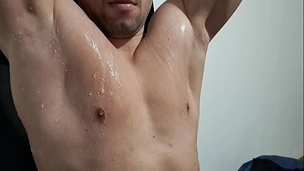 Armpit spit gay masturbation