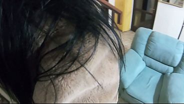 Naked in My Fur Coat, Deep Blowjob, Doggy Fuck and Cum on Satin Lining