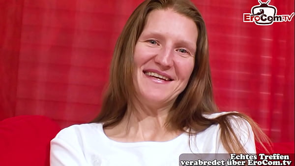 German normal girl next door approached on the street for amateur casting