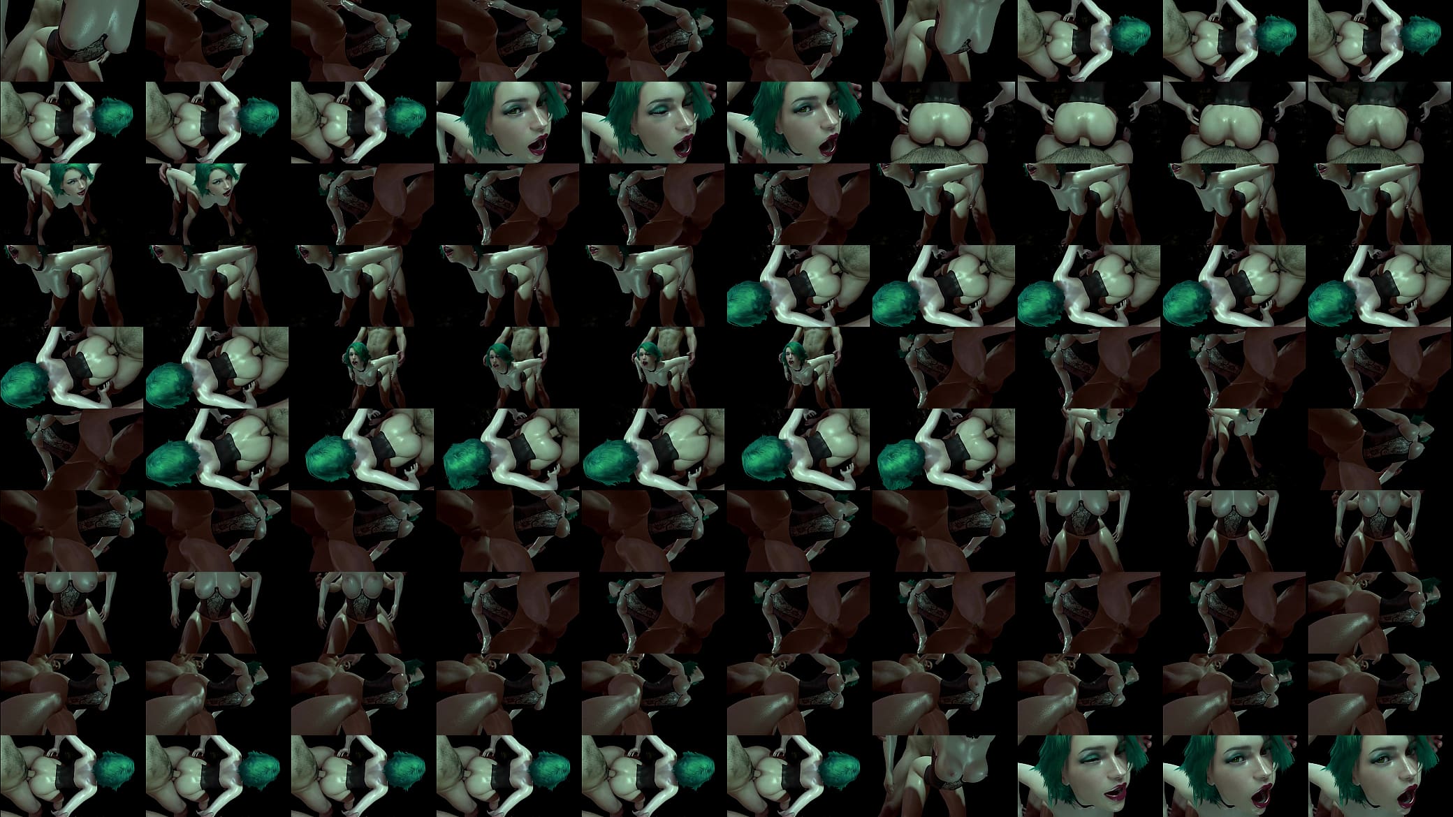 Hot Girl with Green Hair is getting Fucked from Behind | 3D Porn 预览图