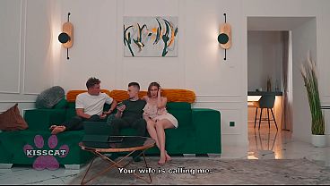 Don't Shout! Husband Catches Step Dad with Step Daughter and Joins In FMM - MrCat & Matthew Meier