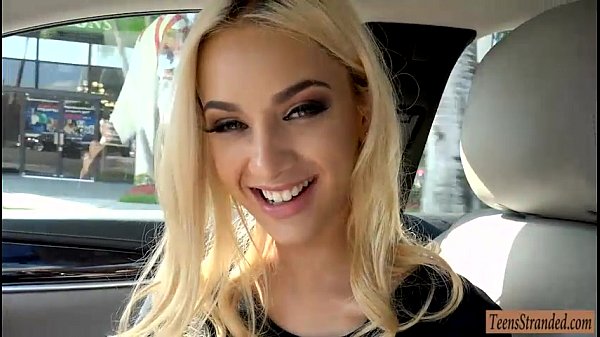 Seductive teen blonde hottie hitchhikes and get...