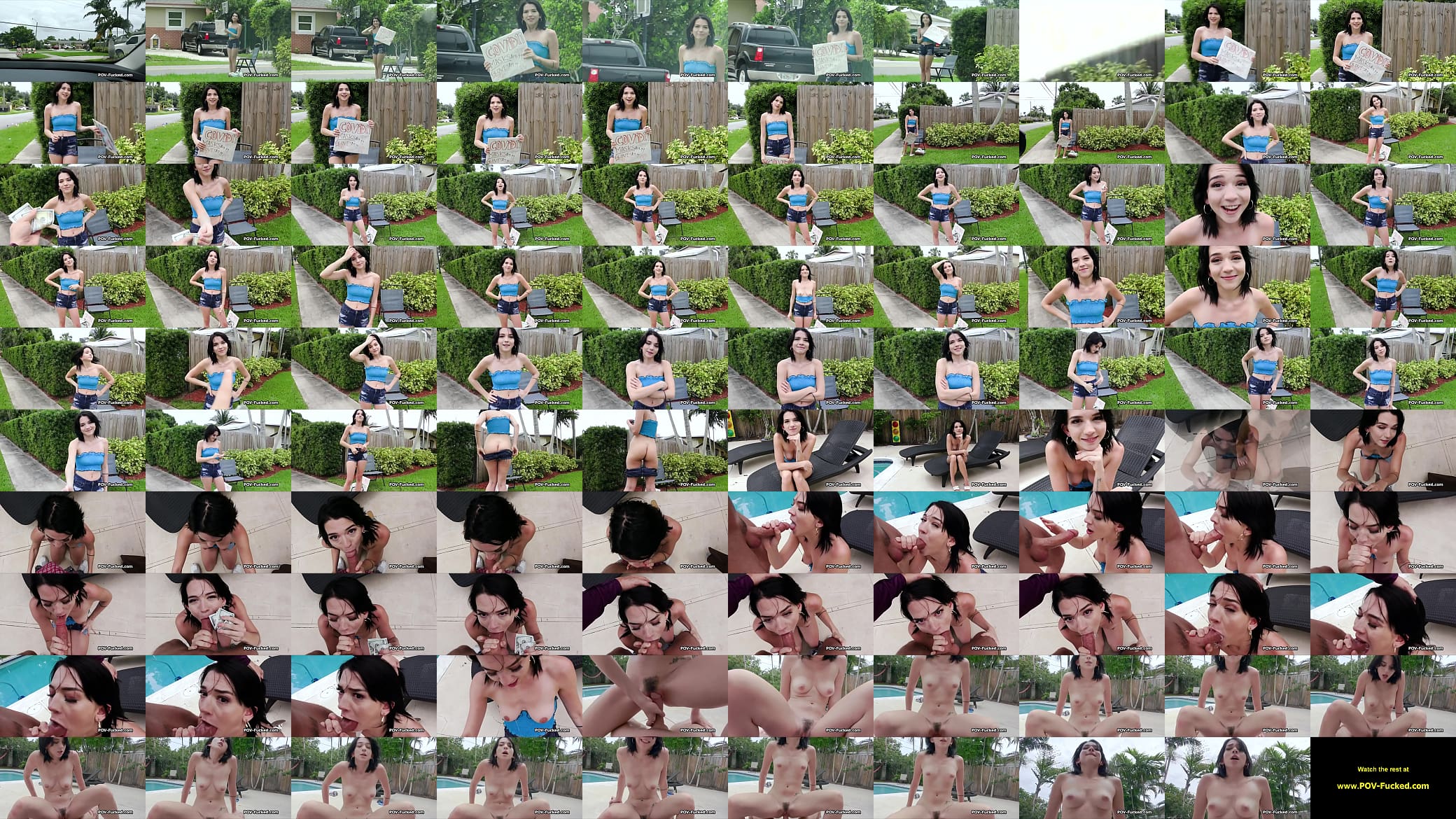 Fucking unashamed brunette by the pool 预览图