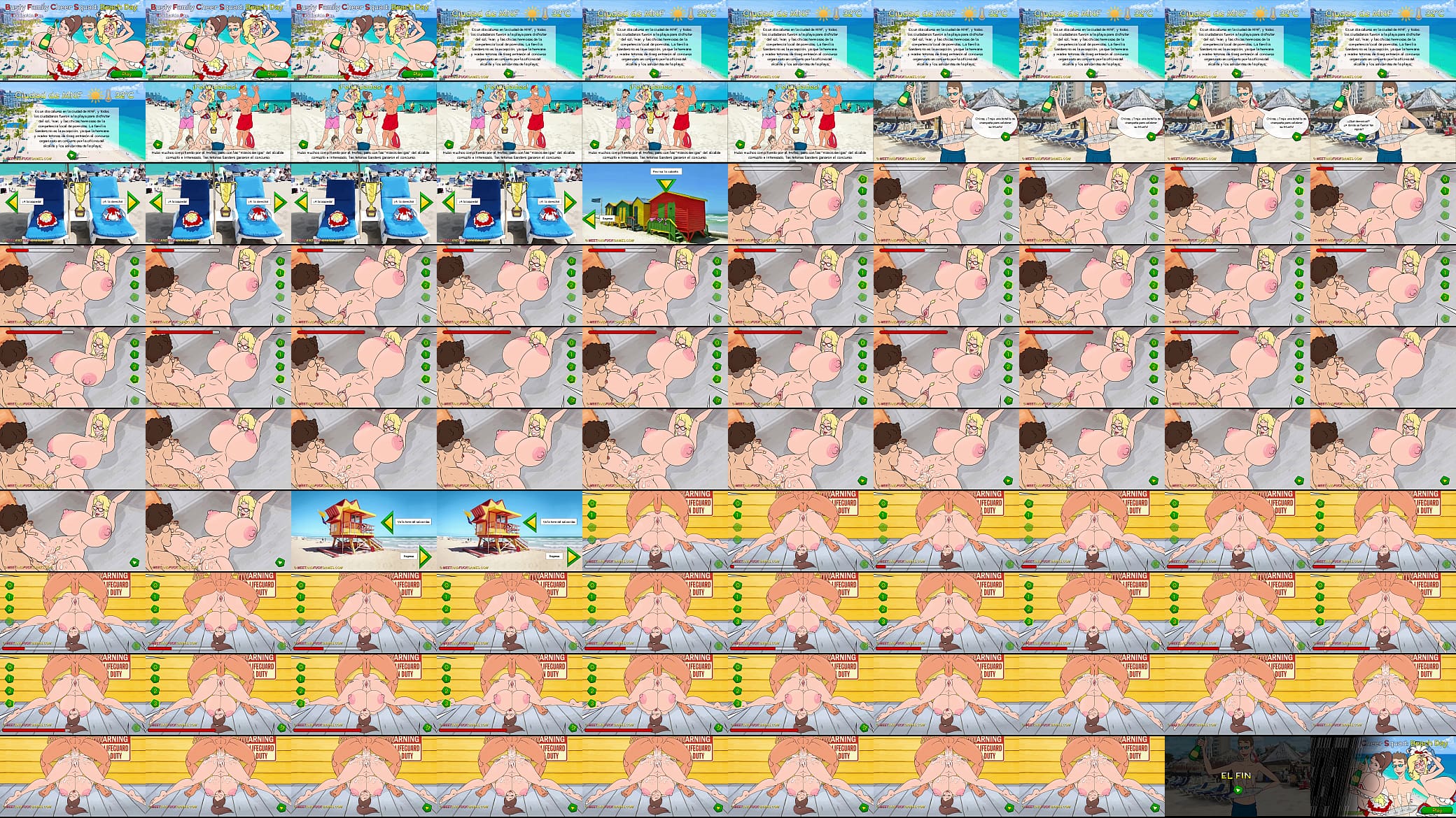 Busty Family Cheer Squad: Beach Day en Espa&ntilde;ol 预览图