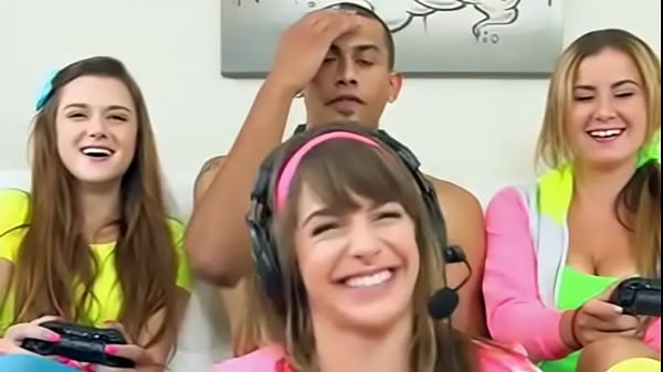 Download Video - Three teens playing video games and getting fucked by a huge black cock