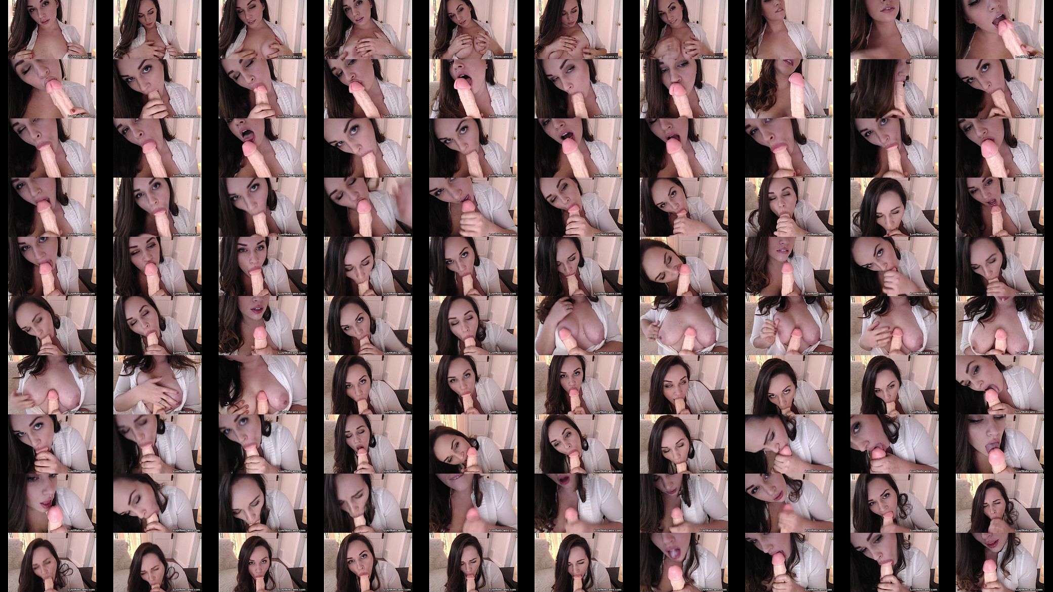 Brunette cam girl sucking dildo 预览图