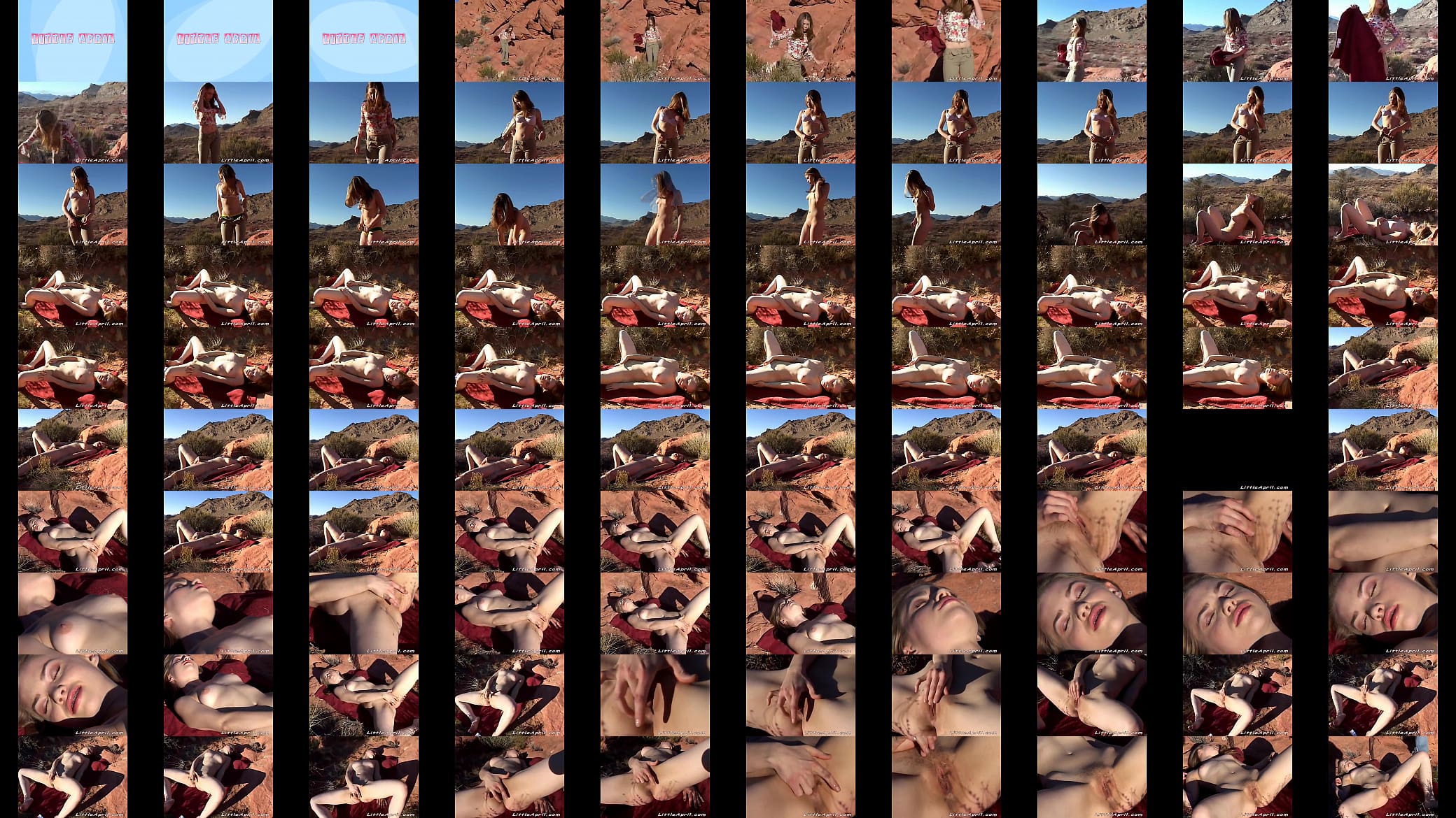 Solo teen Little April in outdoor masturbation 预览图