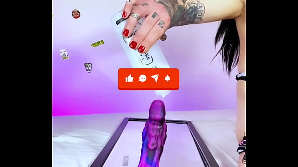 Download Video - trans girl Emma Ink in her short dress riding a huge dildo and cumming