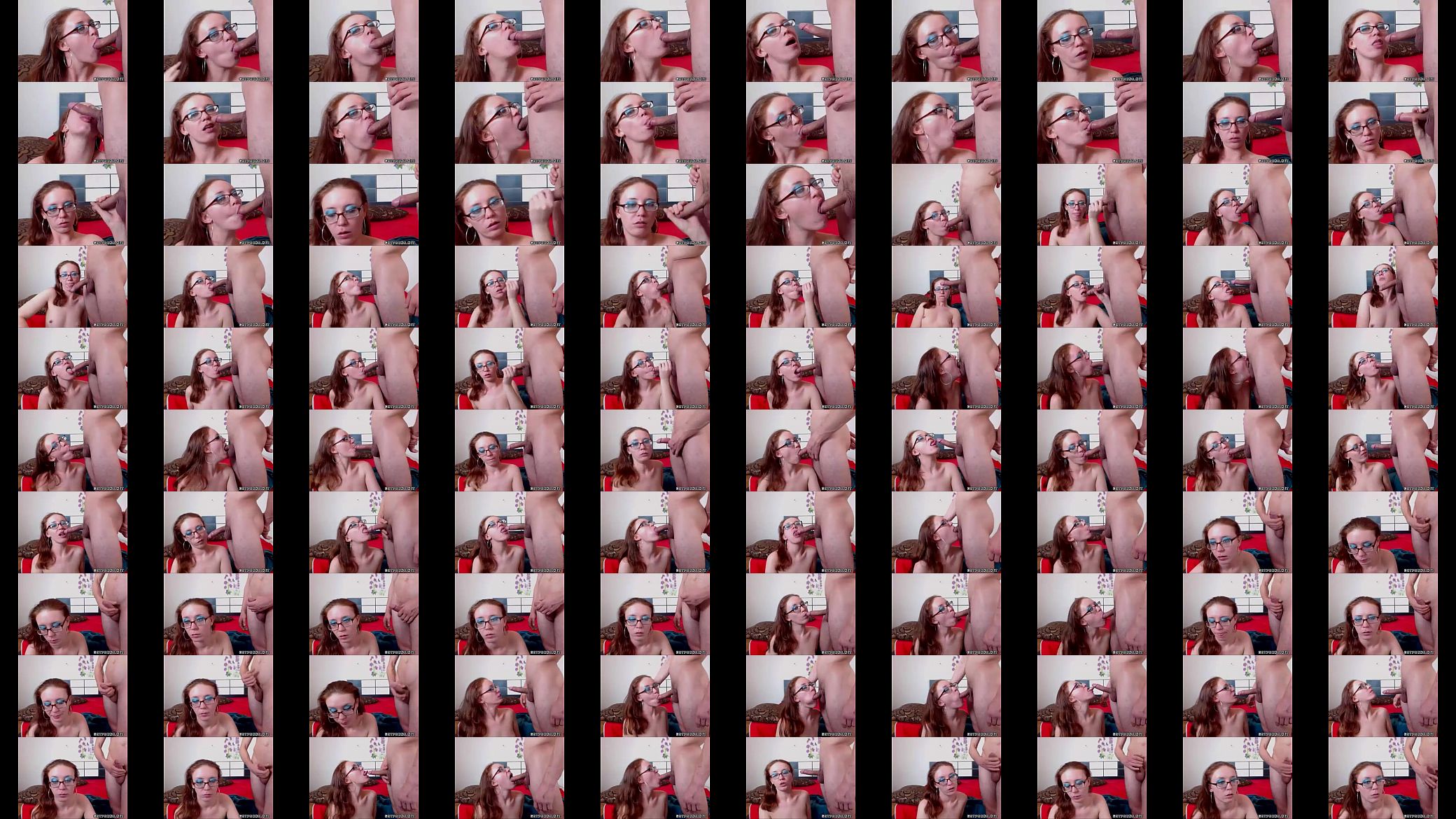 Girl with glasses deepthroat time on cam 预览图
