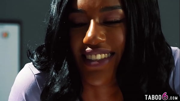 Ebony stepsisters Lala Ivey and Ashley Aleigh lesbian sex in an office