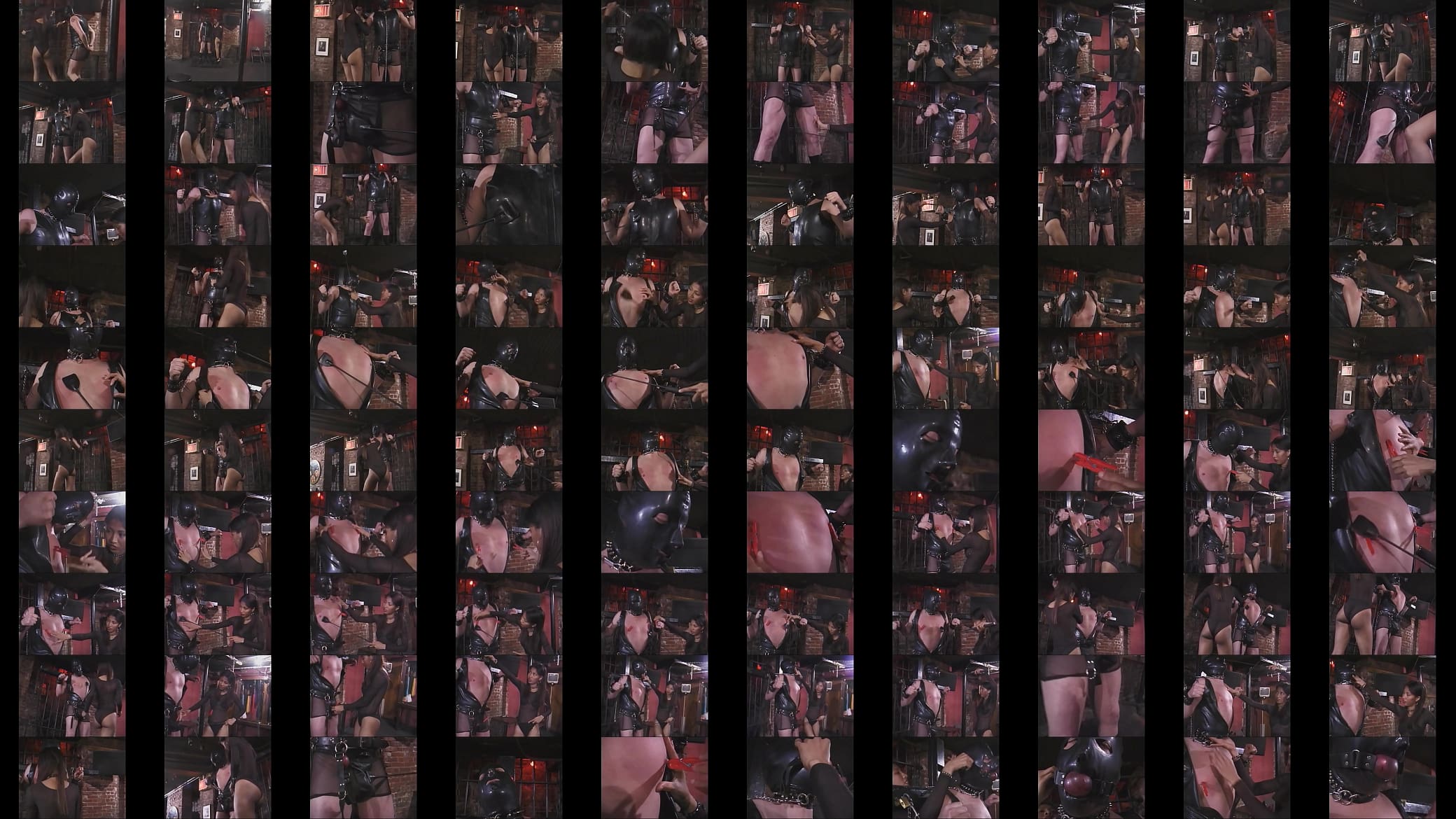 Asian BDSM mistress clamps hooded and collared slave dude&#039;s nipples 预览图
