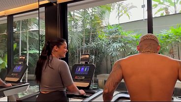 The personal trainer from the gym came to help me with my workout, and at the end I took her to my apartment and ate her pussy a lot.