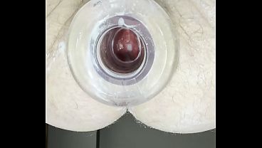Looking inside my ass with hollow tunnel butt plug