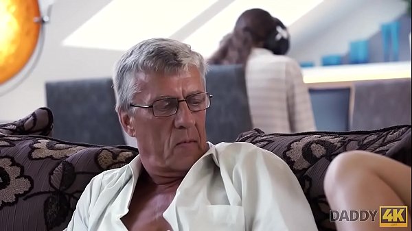 DADDY4K. Guy with headphones doesnt hear how his babe has hot sex