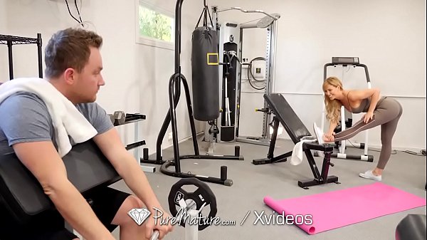 PUREMATURE Sexual training gym fuck with MILF