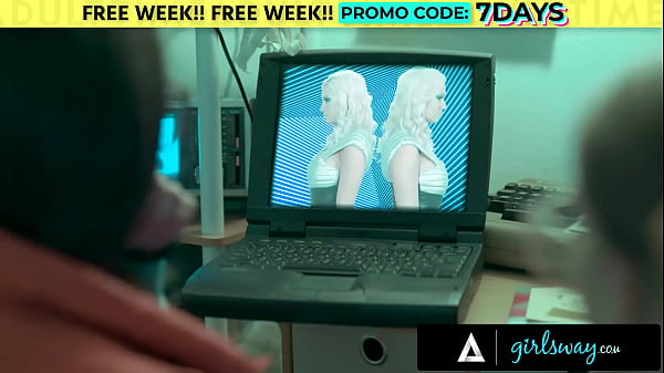 GIRLSWAY - Futuristic MILF Takes Vintage Nerdy Girls' Virginity! ROUGH PASSIONATE THREESOME
