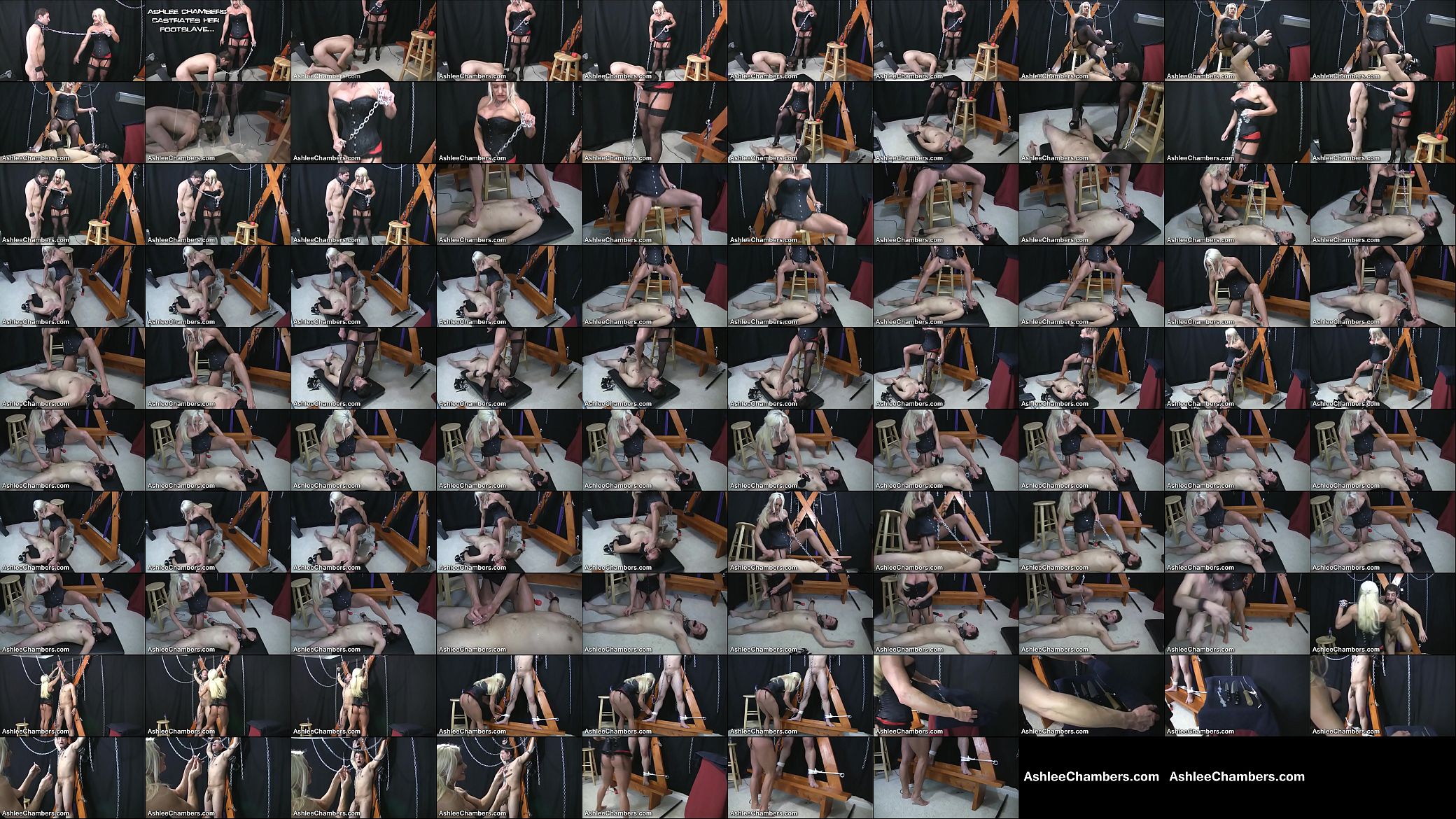 Ashlee Chambers aka Goddess Ashlee castrates foot slave. 预览图