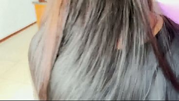Petite stepdaughter convinces her Latina stepmother to have lesbian sex while her stepfather is away from home