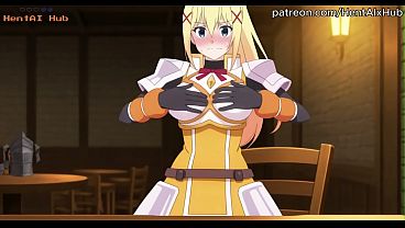 Aqua, Darkness and Megumin fucked hard in their new job! | Anime hentai animation