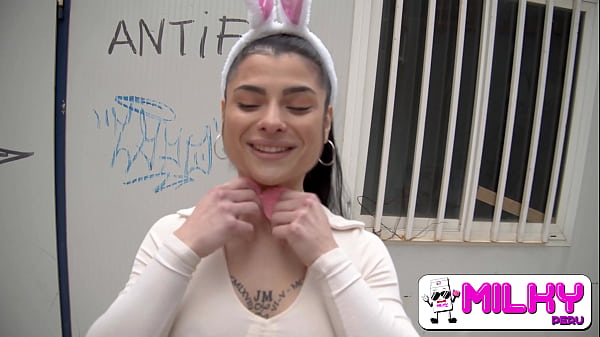 Don't worry, we are alone, nobody passes by here!! Catching a horny bunny on Easter - Nadja Stone