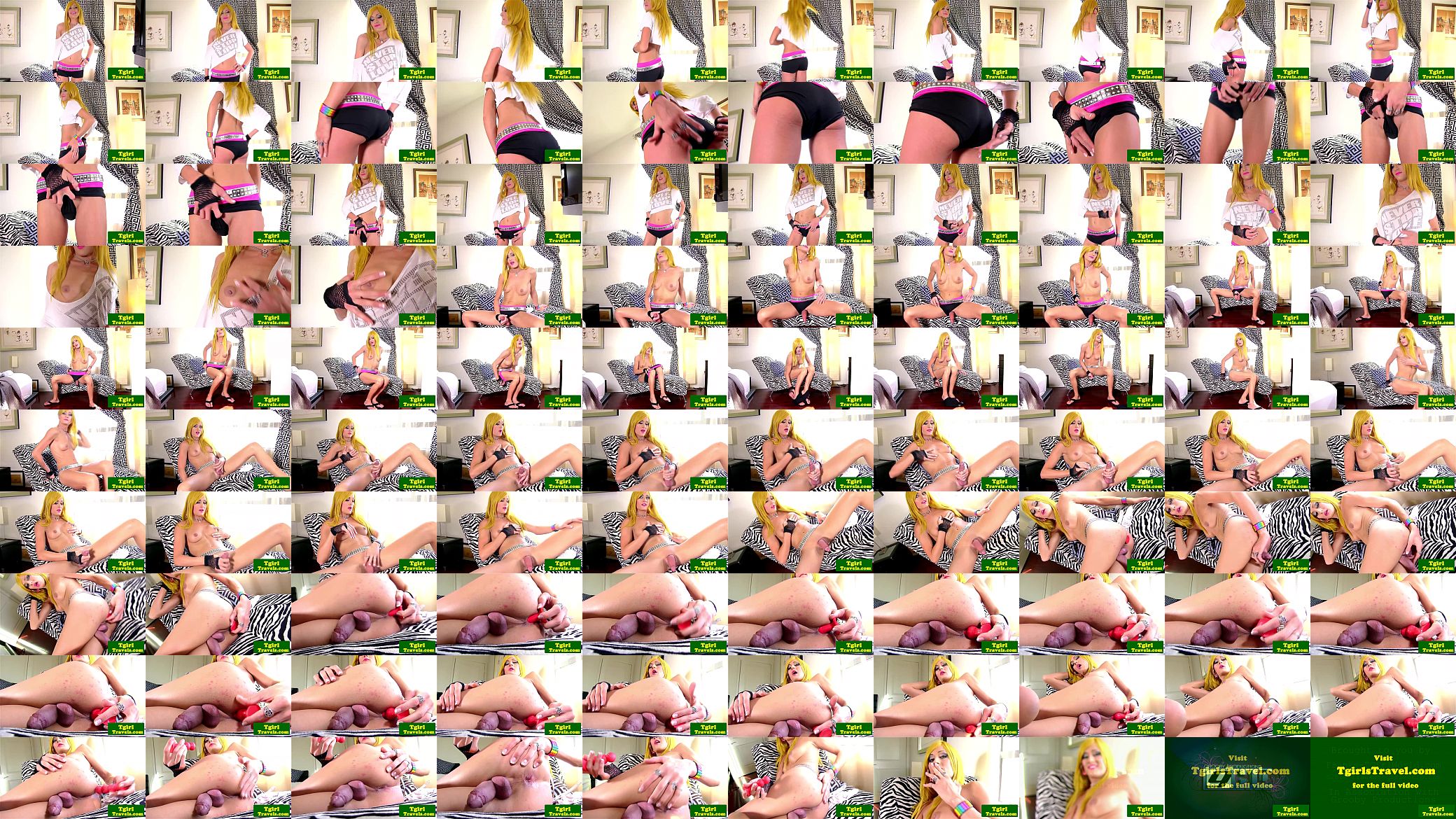 Hung tgirl jerking and using toy in ass 预览图