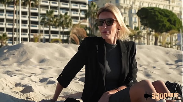 Anouk, a sultry blonde, impales herself on a cock