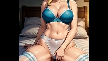 Bunny touching her pussy - Hentai