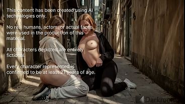 A stranger on a jog saw my giant cock, took me into an alley and sucked me off... This hungry bitch was cumming like crazy![AI]