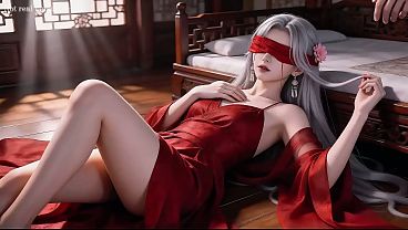 The beautiful woman with white hair and red eye mask might be the ideal beauty you have imagined in your heart, Episode Two bear watching AI-generated