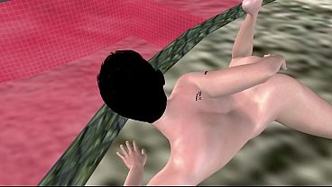 Ripped Stud Fingers Tight Ass Poolside - Animat...