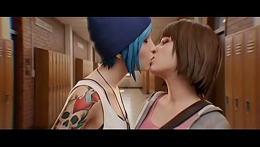 Max x Chloe Lesbian kissing (Life is Strange /AI generated)