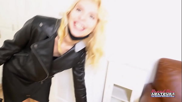 Amateur blonde enjoying a dildo while fingering her asshole