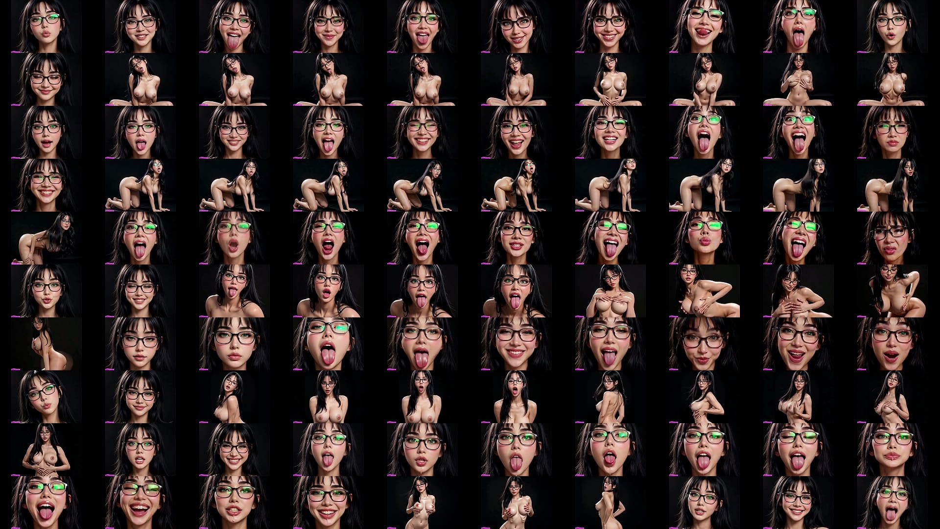 Beautiful Chinese girls show her tongue for you, Ai animation 预览图