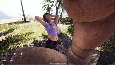 Lara Croft's pussy and ass were destroyed by a huge stone penis on the statues