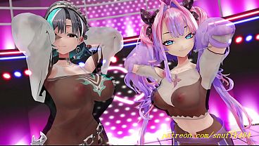 noVR mmd ChihaVivi Dance 3d hololive Hentai 75 sec