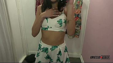 Brunette with Perfect Body Masturbates and Trys on Clothes