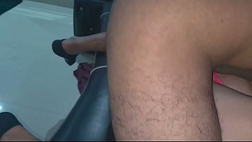 Married woman takes off her condom to feel her husband's friend's penis on her pubic hair.