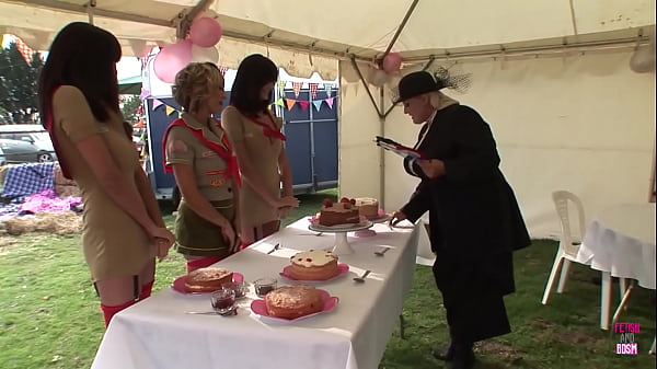 Smoking hot blondes have a massive orgy while they are still outdoors