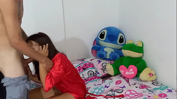 My stepsister in her bathrobe ends up in anal