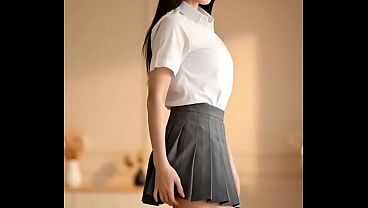 Innocent in a short skirt who seduces you | AI generated