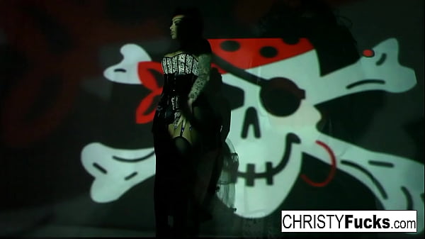 Hot Christy Mack the Pirate plays with her amazing ass and tight wet pussy