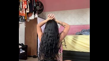 Brunette dancing funk