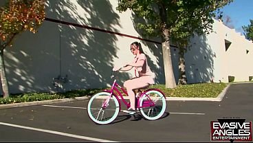 Biker Violet Snow Gets Spotted in the Lot and Takes a Big Black Cock Indoors