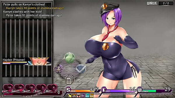 Download Video - Karryn's Prison &lbrack;RPG Hentai game&rsqb; Ep&period;3 naked in the prison while the guards are jerking